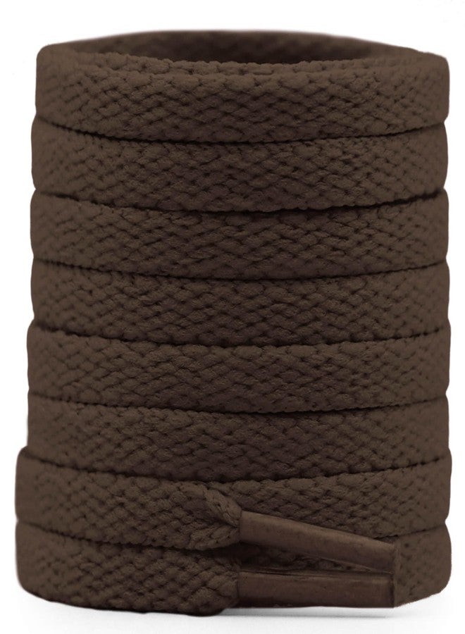 DELELE Flat Shoe Laces for Sneakers: 63 inch Brown 6/25 inch Narrow Athletic Shoelaces 2 Pair - Image 1